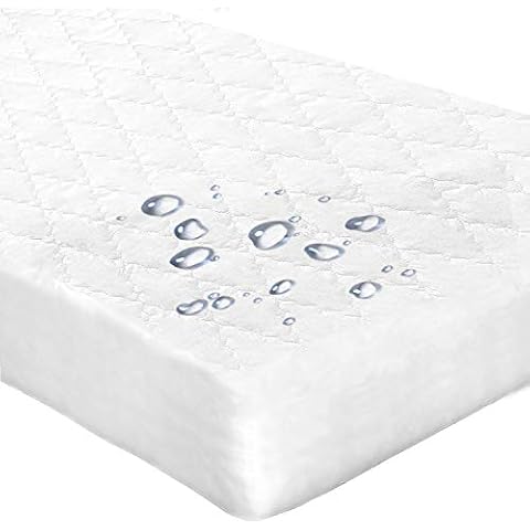 COZYCUDDLES Quilted Waterproof Fitted Crib Mattress Protector Cover - Snug Fit Standard Baby Crib and Toddler Bedding (52" x 28") (1 Pack) Cover