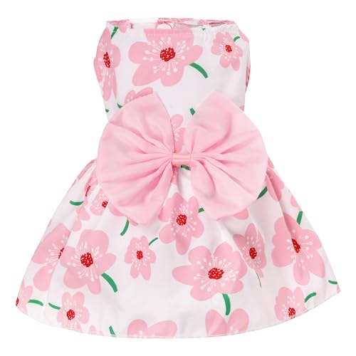 choyaxo Floral Dog Dress Cute Dog Skirt Pet Dress Summer Pet Clothes for Puppy Small Cats,S - Image 3