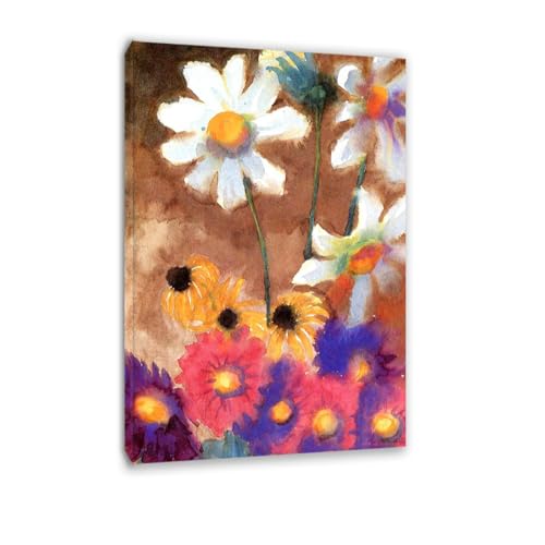 Toile peintures fleurs pour habiller un mur vide avec cadre inclus