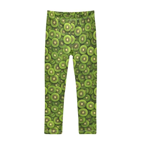 Green Kiwi Girls Casual Leggings for Kids Printed Long Pant Bottoms Stretch and Soft