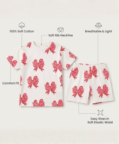 Image of ANTHRILO Sleepwear Shorts Set for Girls| Material: 100% Pure Cotton | Fabric: Skin-Friendly, ensuring a Soft Touch on Delicate Skin| Fit: Regular |Age Range: Suitable for Girls Aged 0-14 Years