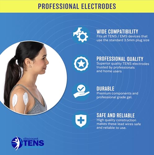 Image of Discount TENS 3.5mm Snap Electrode Pads, 3 x 1.7 Inch, 20 Pack | 3.5mm snap compatibility, long-lasting latex-free hydrogel, flexible and comfortable, even current flow, strong skin adhesion