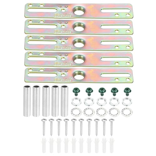 Image of PATIKIL 4 inch Ceiling Light Plate Kit, 5 Pack Light Crossbar Mounting Bracket Universal Lamp Fixture Hardware Set for Chandelier Wall Light, Zinc Plated