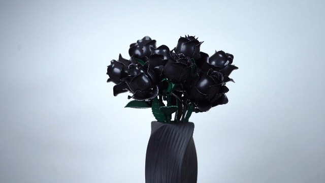 Amazon.com: Black Roses Bouquet Building Set, Artificial Flowers