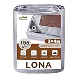 COVALL Lona impermeable resistente de 3 x 4 m, plata/marrón