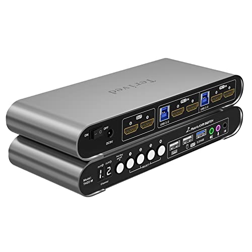 KVM Matrix 4K 60Hz double écran résout le conflit d'affichage pour 2 PC et USB 3.0