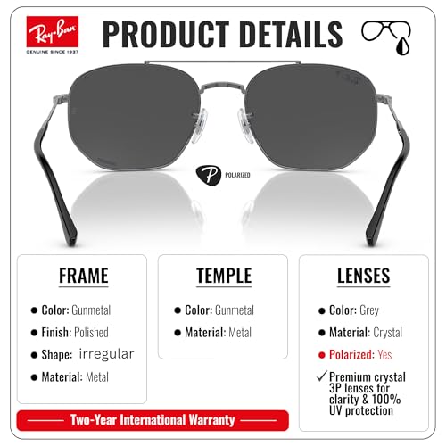 Image of Ray-Ban RB3707 Square-Round Shaped Sunglasses for Men & Women with Official RAYBAN Eyewear Kit
