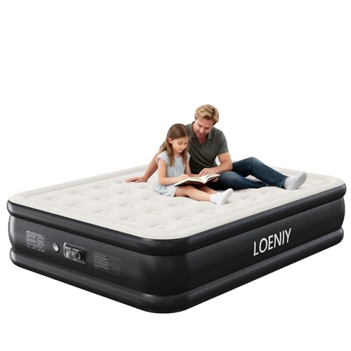 LOENIY Queen Air Mattress with Built in Pump, 18” High...