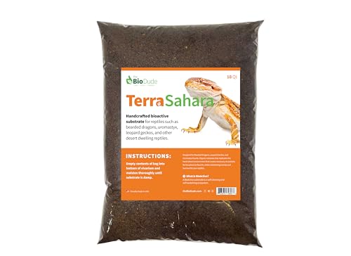 BIODUDE The Bio Dude Terra Sahara Bioactive Reptile Substrate 18 quarts for terrariums and vivariums. Great for All Bearded Dragons, Leopard Geckos, Uromastyx, Tarantulas and Desert Plants
