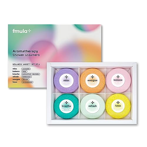 6 Pack Aromatherapy Shower Steamers - Strong Scented, Natural, Soothing Shower Bombs Steamer with Essential Oils - Lavender, Rose, Peppermint, Eucalyptus Shower Steamer Gift Set (6x40g)