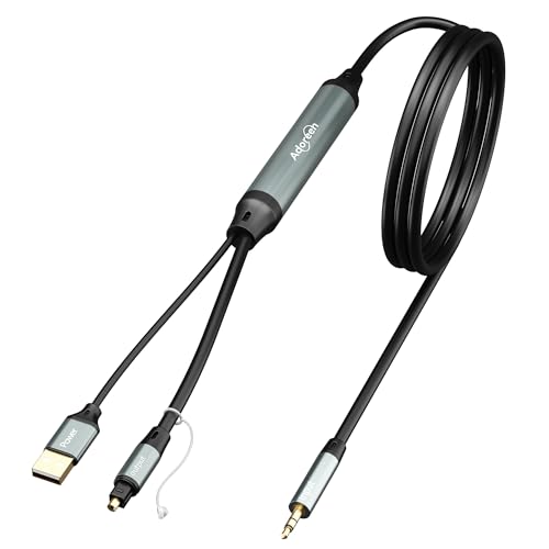 Convertisseur audio analogique numérique câble optique 3.5 mm vers SPDIF Toslink pour PC et projecteur