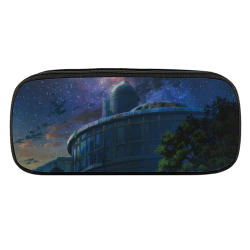 ペンケース 筆箱 大容量 軽量 廃墟 建物 銀河の夜 森 筆入れ ふでばこ ペンポーチ 多機能 コンパクト シンプル おしゃれ 中小学生 高校生 女の子 男の子