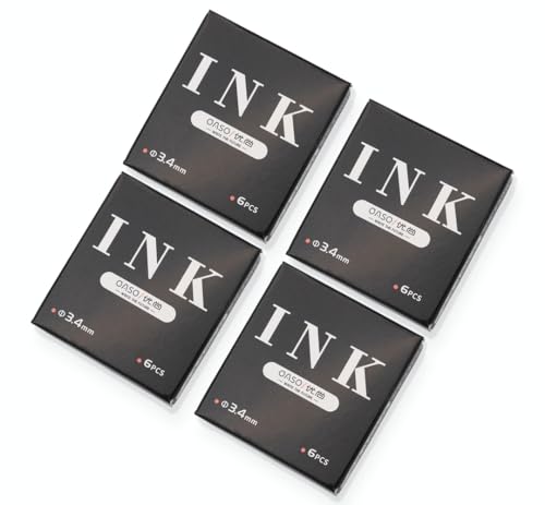 OASO 24pcs Fountain Pen Ink Cartridges, Fountain Pen Refill Cartridges 3.4mm Bore Diameter (Black (Normal Ink))