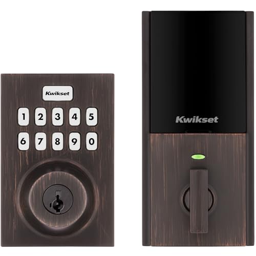 Kwikset HomeConnect 620 Z-Wave Long Range Enabled Keypad Smart Lock with Convenient Keyless Entry, Customizable User Codes, S2 Security and SmartStart Provisioning Venetian Bronze Contemporary