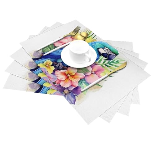 Sets de table antidérapants en PVC lavables napperons vinyle tissé salle à manger