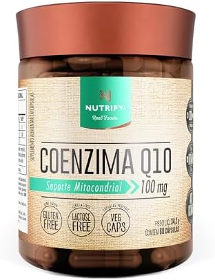 Nutrify - Coenzima Q10 100mg por Dose - Multivitamínico - Suporte Mitocondrial Enriquecido com Vitamina E - Ação Antioxidante - 60 Cápsulas