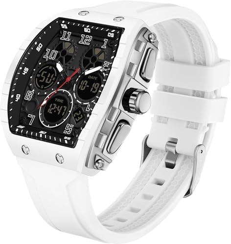 findtime Montre analogique numérique pour homme - Étanche - Style militaire - Style décontracté - Quartz - Avec chronomètre LED - Compte à rebours - Alarme -...