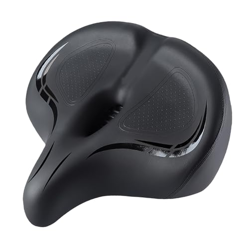 Sillín de bicicleta ancho - asiento de bicicleta de gran tamaño con soporte ergonómico, cojín acolchado | Reemplazo duradero del asiento de bicicleta para híbrido, crucero, bicicleta plegable