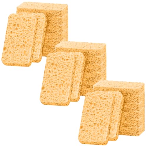 Image of 24 - Pack Non-Scratch Scrub Sponges - Sponges for Dishes and Washing Dishes, Cleaning Sponges for Kitchen Home and More (Yellow)