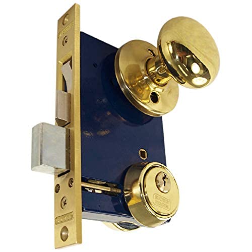 Marks 22AC LHR Double Cylinder Iron Gate Ornamental Mortise Lock Set with 2-1/2" Backset