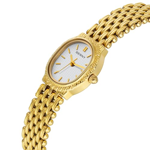 Berny 2146L-Y-B-CA Gold Watches For Women Vintage Bracelet Wrist Watch Luxury Small Ladies Oval Quartz Watch thumb #1