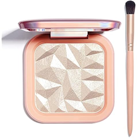 LSxia Highlighter Makeup Palette Shimmer Contour Palette Powder for Brighten Face Contour Gold Cheek Highlight Makeup,Long Lasting Highlighter Powder with Mirror for Illuminator Makeup(CHAMPAGNE GOLD) Cover