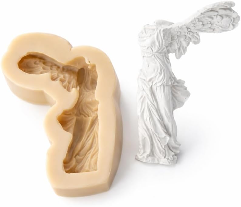 AngleThing Classical Greek Statue Silicone Mold – Venus & Winged Victory Sculpture Mold for Plaster Resin Candle Soap DIY Craft (Winged Victory Statue)