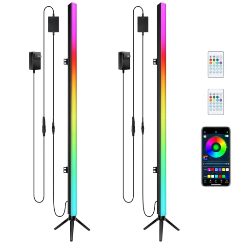 2Pack DJ Light Bars with Stand - 39' RGB Light Bar - Smart APP & Remote Control - Music Sync Timer Setting - Multiple Placement Options Suitable for Party Events Stage Gaming Living Room Decor