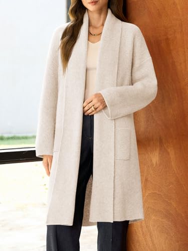 Saodimallsu Womens Long Cardigans Oversized Chunky Knit Coatigan Fall Trendy Open Front Sweater Jackets with Pockets3