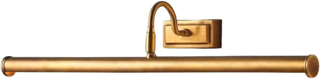 Mid Century Brass Picture Light – Adjustable Gallery Art Wall Sconce, Hardwired Vintage Gold Painting Light Fixture for Artwork, Mirror, Portrait & Frame Lighting (Polished Brass)