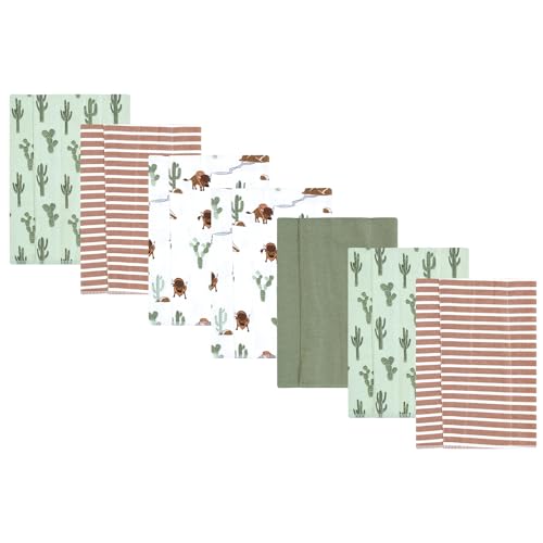 Image of Luvable Friends Hudson Baby Flannel Burp Cloths 7pk, Forest Trail