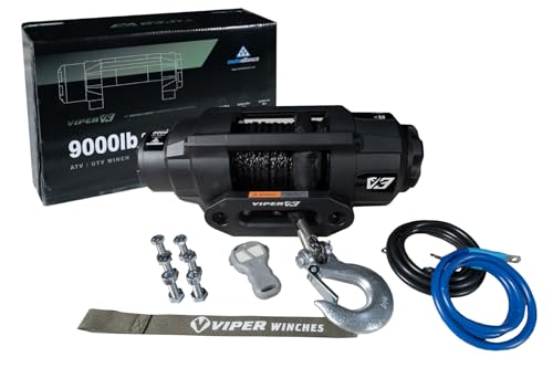 Cabrestante VIPER V3 9000lb UTV/ATV Militar con cuerda sintética miniatura 1