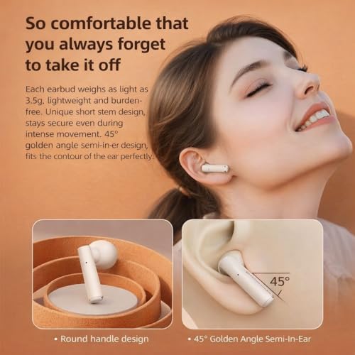 Image of Q88 TWS Earbuds with Digital Display, BT 5.49+ENC for Clear Calling, Low Latency Gaming Wireless Headphone, 40 Hours Play, Immersive Sound, Touch Control, IPX4 & Voice Assistance. Brown.