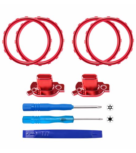 Image of Ceozon Replacement Joystick Rings Accessories Kit for Xbox Elite 2 Controller Xbox One Elite Controller Series 2, Included Sharing Button, Screwdriver Red