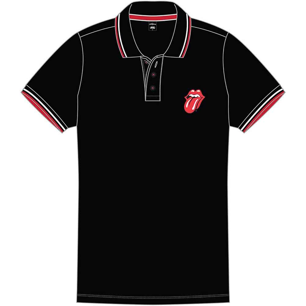 The Rolling Stones Polo Shirt Classic Tongue Band Logo Nouveau Officiel Homme Size M