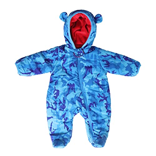 Image of DDY Baby Girl Boy Snowsuit 0-3 Months Down Jacket Hooded Romper Jumpsuit Infant Onesie Winter Outwear Grey