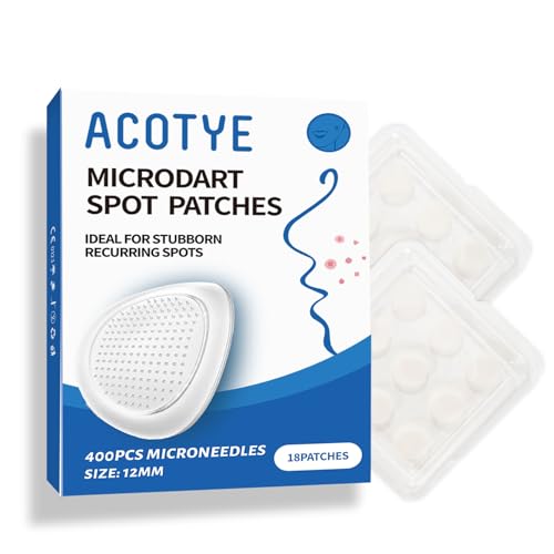 Parches de espinillas de microagujas, ácido salicílico, aceite de árbol de té, para brotes grandes de espinillas, parches hidrocoloides para cara, barbilla o espalda (paquete de 18) (L, cuenta, 18)