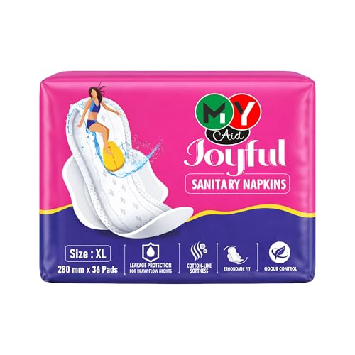 Image of JOYFUL Sanitary Pads for Women - 36 Pieces | Soft, Comfortable, Leak-Proof, Rash-Free & Odour Control Pads