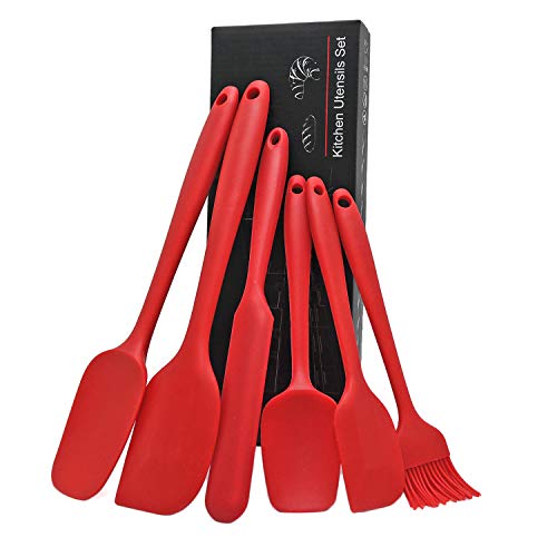 FENG@YE Silicone Spatula 6-Piece Set for Nonstick Cookware Heat-Resistant/BPA-Free/One Piece Seamless/Kitchen Utensils Rubber