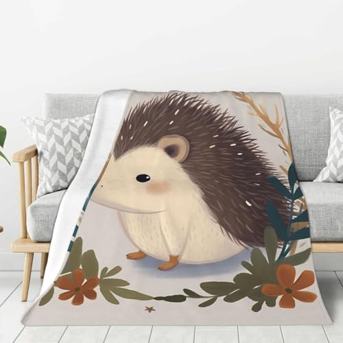 Couverture en flanelle hérisson 203x152 cm pour canapé