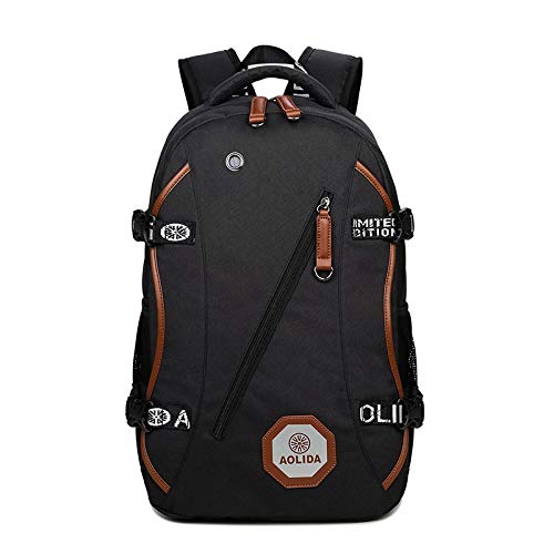 Preisvergleich Produktbild GYCZCRucksack Herrenrucksack Outdoor wasserdichte Reisetasche Laptoptasche Oxford Stoffrucksack Schwarz 19 Zoll
