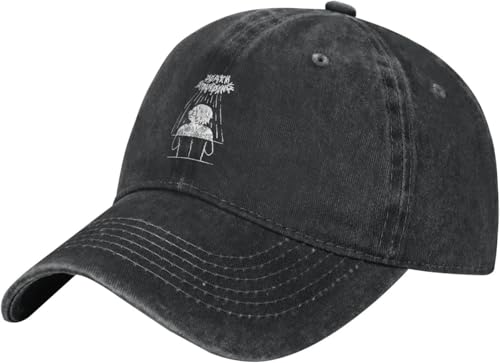 Casquette de baseball pour activités plein air en coton lavé bleu denim