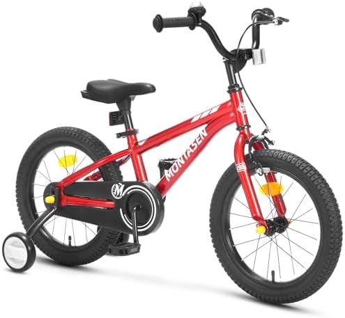 Kids Bike for 4-8 Years Old, 12 14 16 18 inch Boys Girls Toddler Bike with Training Wheels Children Bicycle with Dual Hand & Coaster Brake, Adjustable Seat & Handlebars