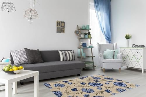 Image of Carpets and Rugs Woolen Thick Floral and Contemporary Designs for Area Rugs, Carpets for Living Room, Bedroom, Hall Size 8x10 feet