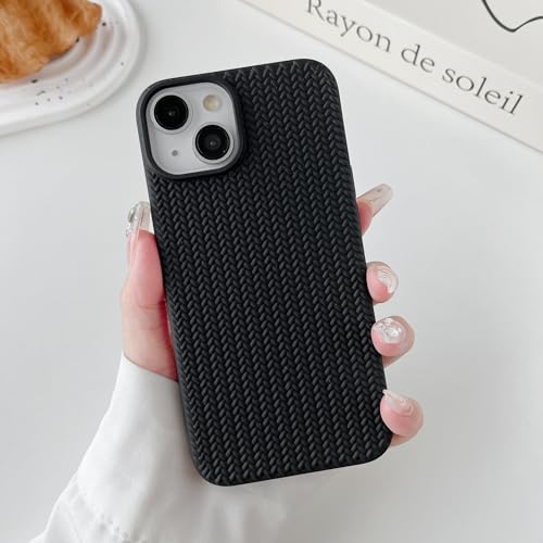Coque iPhone 14 Pro Max noire chic au design tressé 3D unique - 2