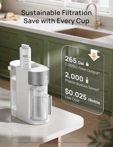 Image of DREO Reverse Osmosis Water Filter Countertop, RO Filtration System, 3:1 Pure to Drain, TDS & Filter Life & Autofill Pitcher, Installation-Free, Self-Cleaning Water Purifier, RO Water Filter