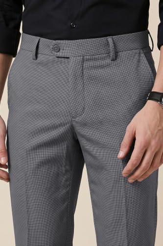 Image of Peter England Men's Slim Fit Mid Rise Solid Formal Trouser