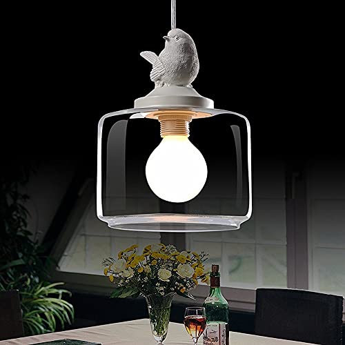 Pendant oiseau résine pour sublimer un luminaire en verre terne