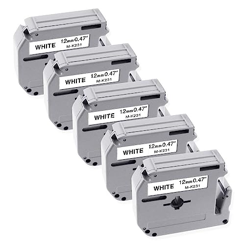 Rubans M-K231 12mm noir sur blanc pour organiser vos boîtes de rangement P-Touch