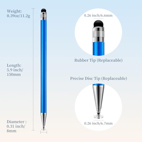 ChaoQ 2-in-1 Stylus Pen for Touchscreen, 6pcs High Sensitivity and Precision Stylus Pens for iPad iPhone Android Suitable for All Touch Screens